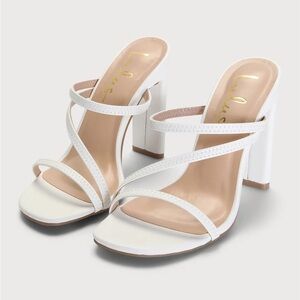 Lulus Ferrara White High Heel Sandals size 6.5
